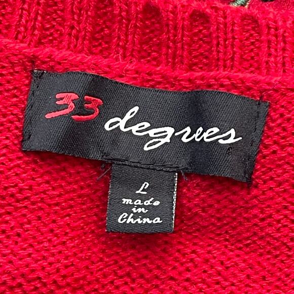 33 Degrees Peppermint Swirl Gingerbread Man Ugly Christmas Sweater Dress Size L - Picture 3 of 5